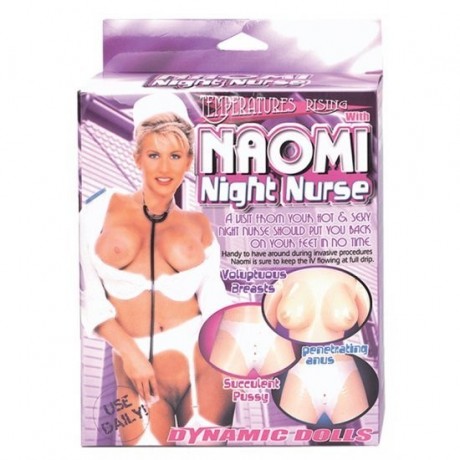 BONECA INSUFLÁVEL NAOMI COM UNIFORME DE ENFERMEIRA