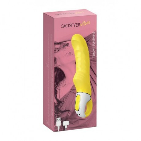 VIBRADOR PONTO-G YUMMY SUNSHINE SATISFYER VIBES 16CM AMARELO