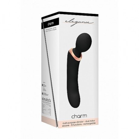 VIBRADOR WAND MULTI-PURPOSE CHARM ELEGANCE PRETO