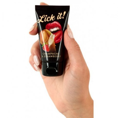 Lubrificante sexo oral Lick it Champanhe Morango 50 ml